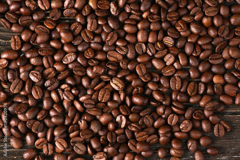coffee beans sprinkle on the table