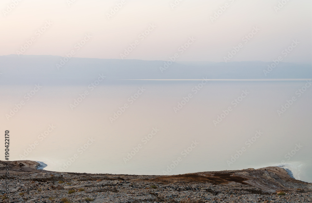Fototapeta premium Sunset on the Dead Sea from the Jordanian side.