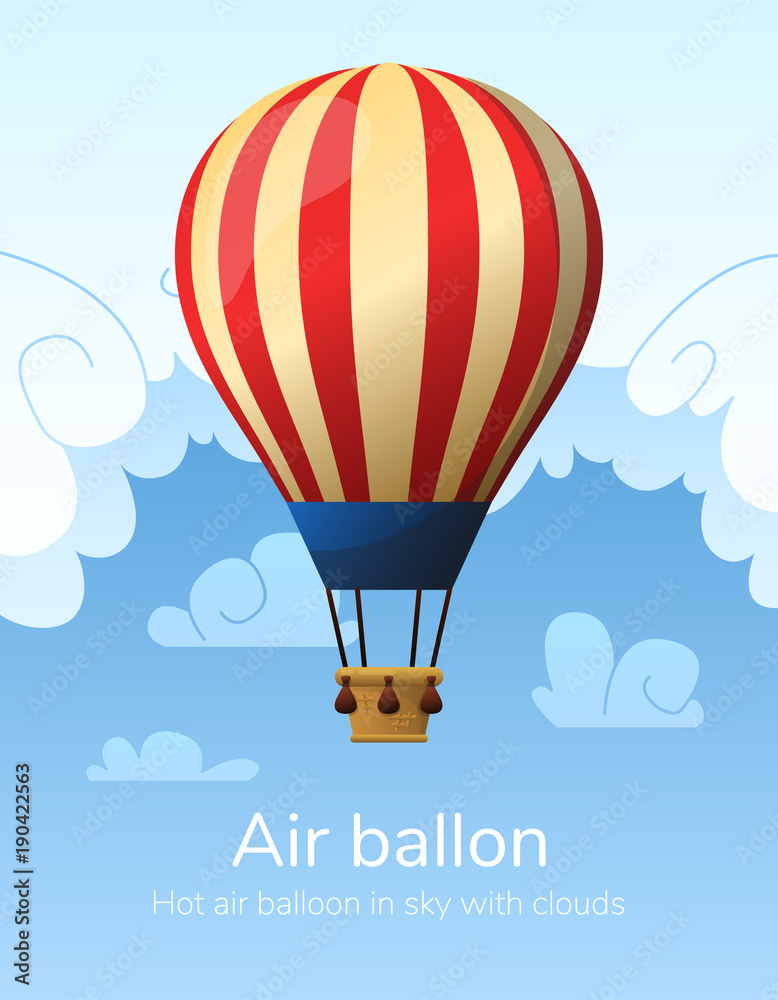 Fototapeta premium Flat hot air balloon