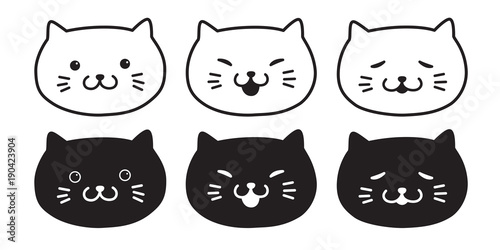 Cat vector kitten icon logo cartoon calico Halloween illustration doodle