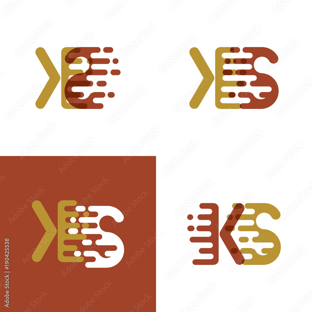 KS letters logo with accent speed in light brown and dark brown KS letters logo with accent speed in light brown and dark brown