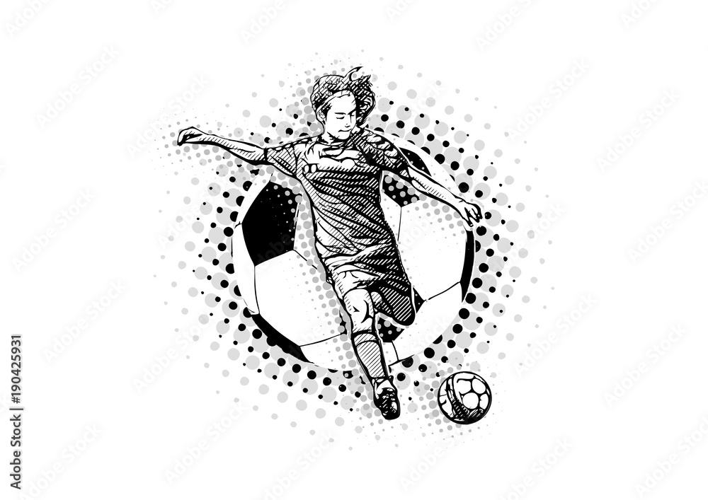 Fototapeta premium women soccer vector illustration