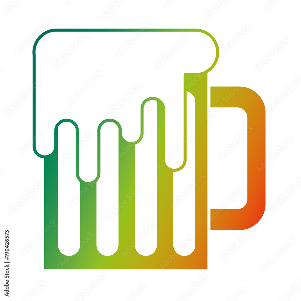 mug beer glass drink alcohol traditional vector illustration degraded color design mug beer glass drink alcohol traditional vector illustration degraded color design