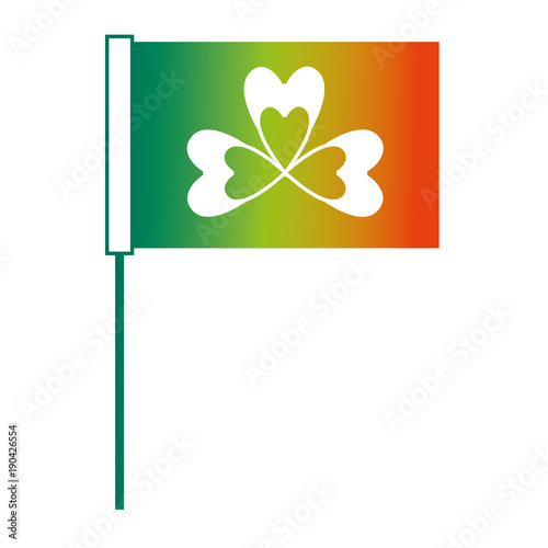 flag with clover traditional symbol vector illustration degraded color design © Gstudio