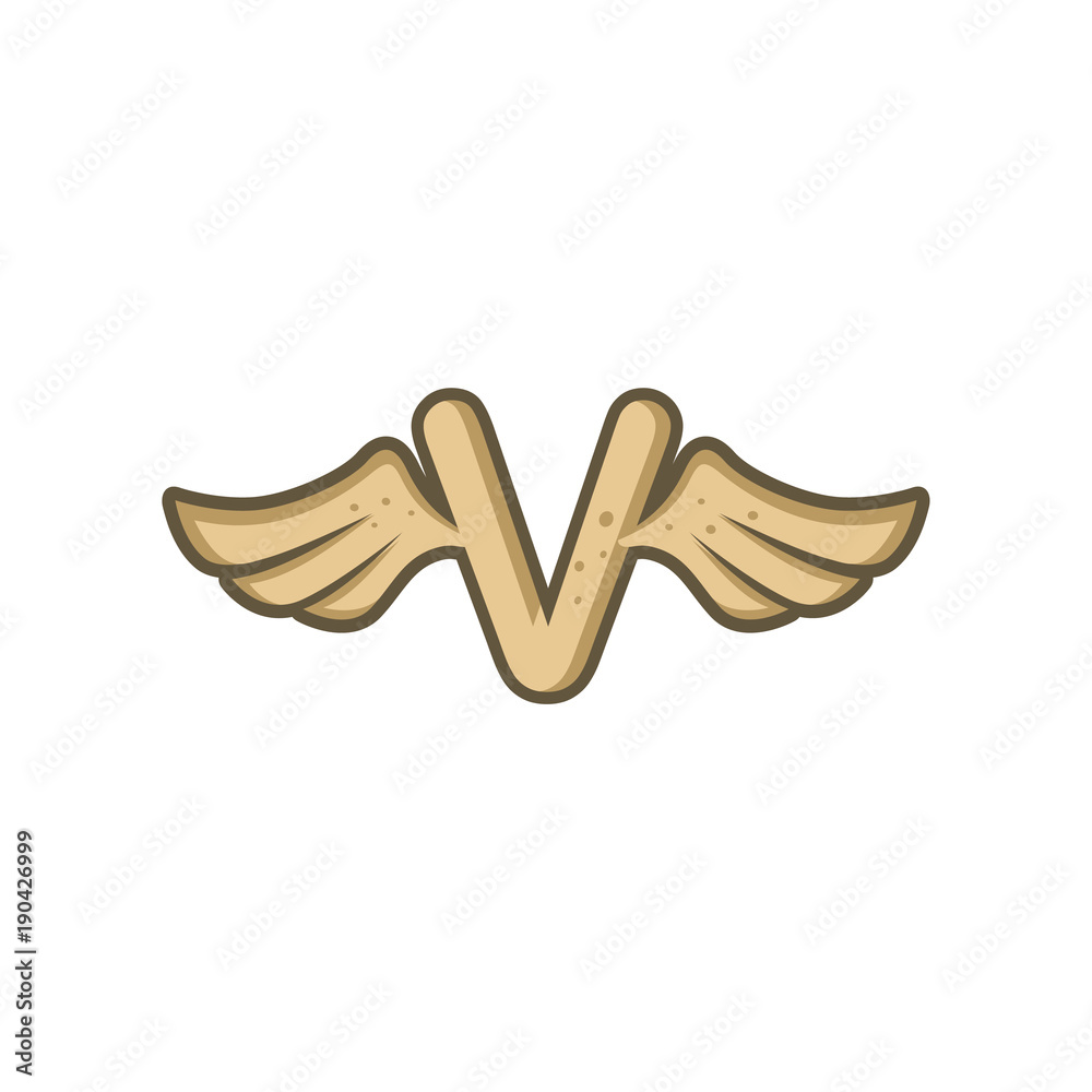 Obraz premium alphabet letter with angel bird wing