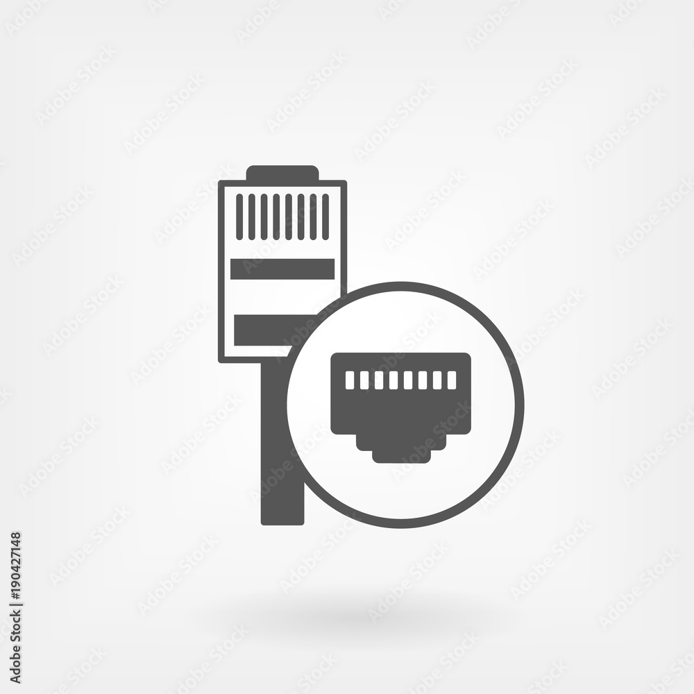 Ethernet cable and port icon Ethernet cable and port icon