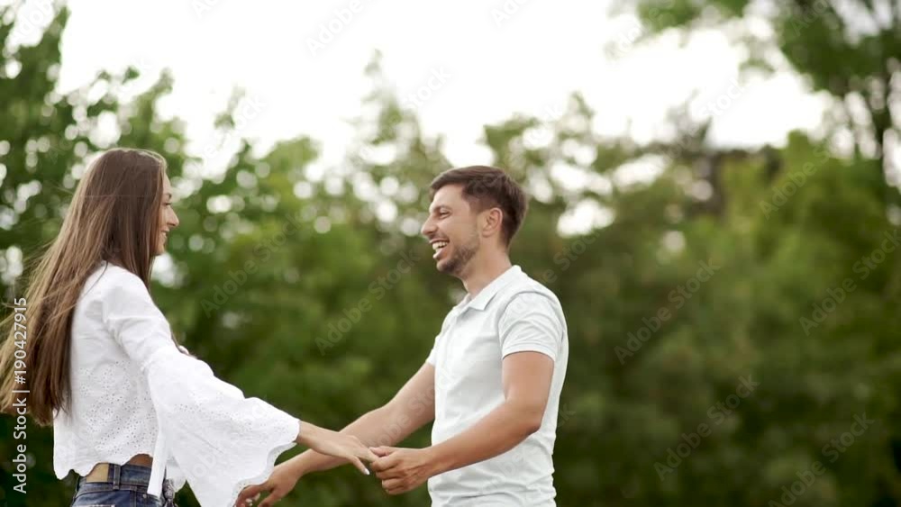 Romantic Happy Couple Having Fun And Dancing Outdoors Romantic Happy Couple Having Fun And Dancing Outdoors
