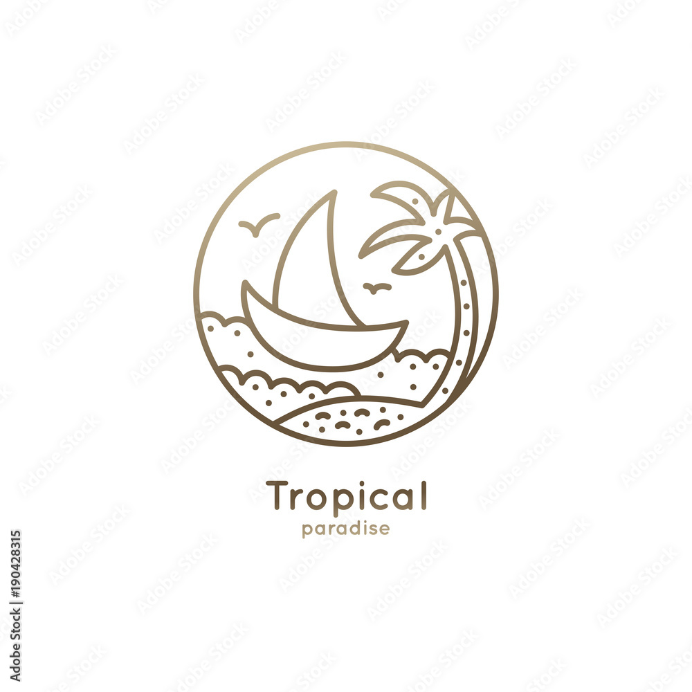 Logo boat in tropics