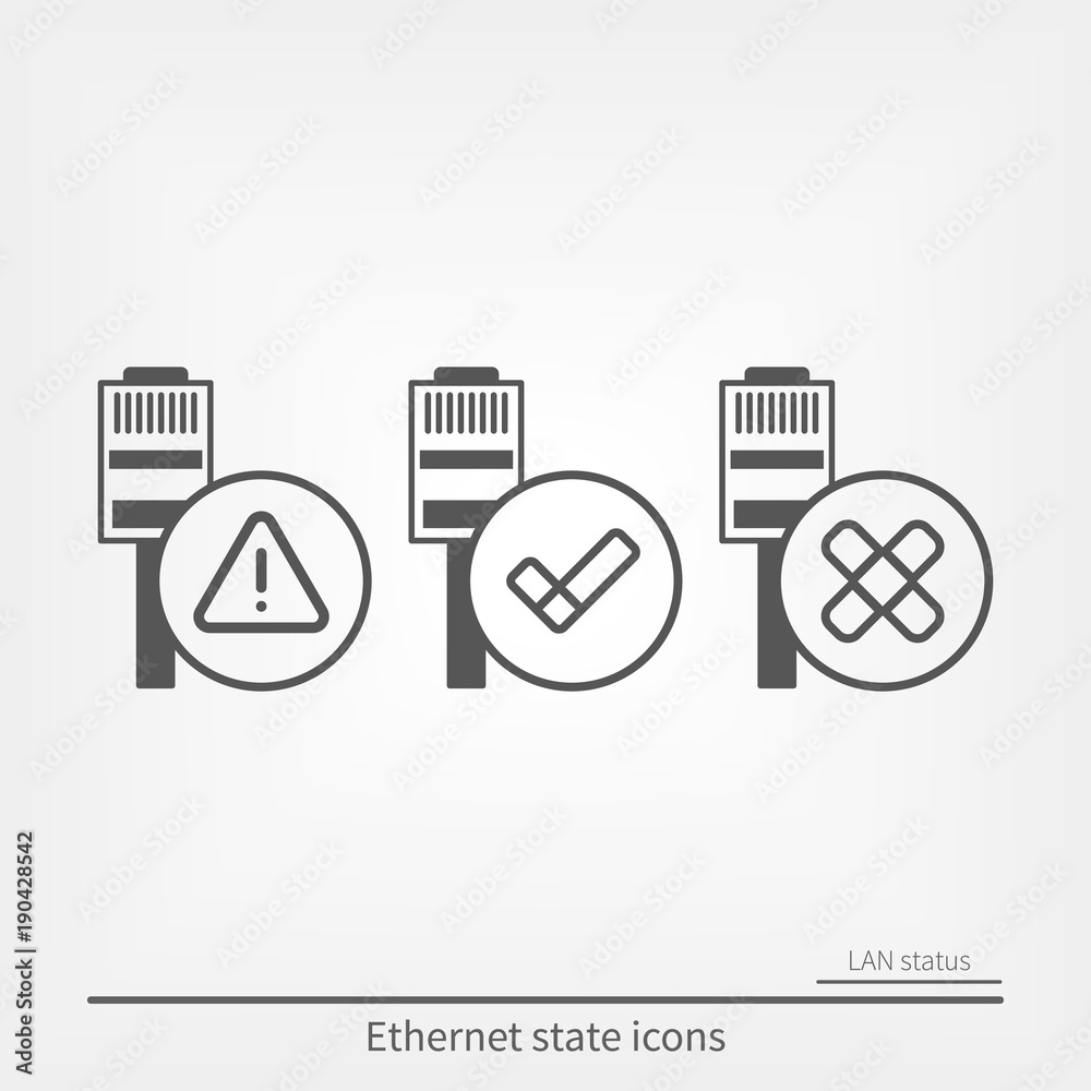 Fototapeta premium Ethernet connection icons set