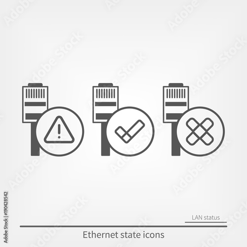 Ethernet connection icons set
