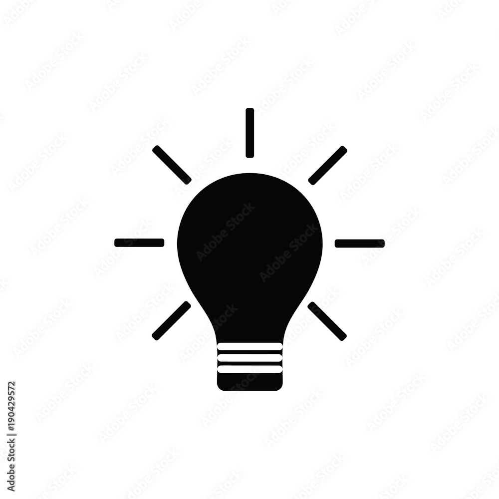 Light bulb flat sign, simple design. Vector illustration. Icon. Light bulb flat sign, simple design. Vector illustration. Icon.