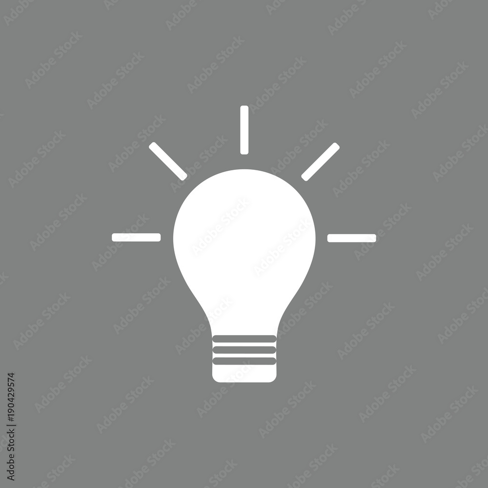 Light bulb flat sign, simple design. Vector illustration. Icon. Light bulb flat sign, simple design. Vector illustration. Icon. White on black background. Light bulb flat sign, simple design. Vector illustration. Icon. Light bulb flat sign, simple design. Vector illustration. Icon. White on black background.