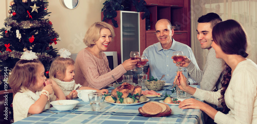 Christmas celebration in the bosom of family