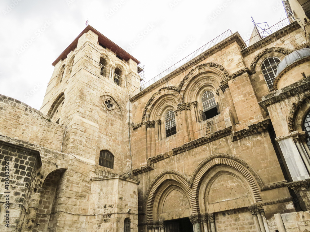 Jerusalem, Israel - closeup of  the Church of the Holy Sepulchre in Jerusalem