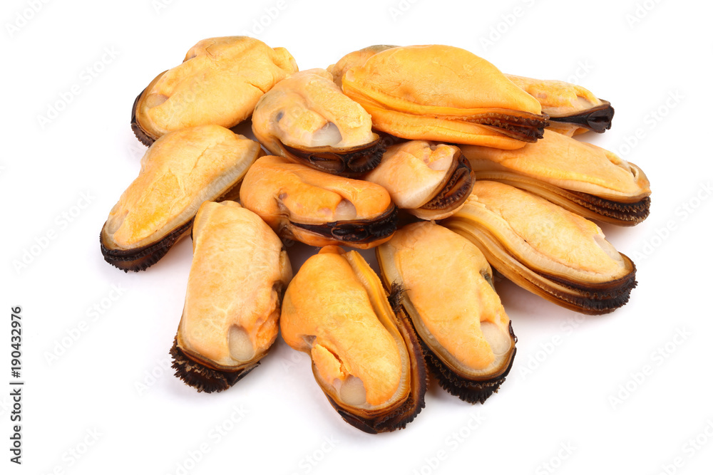 mussels without shell isolated on white background mussels without shell isolated on white background
