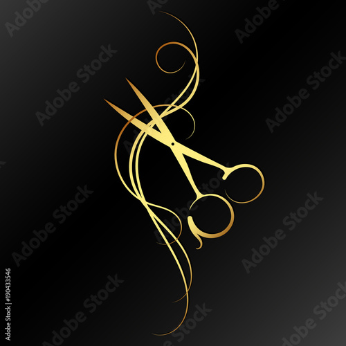 Scissors and golden hair