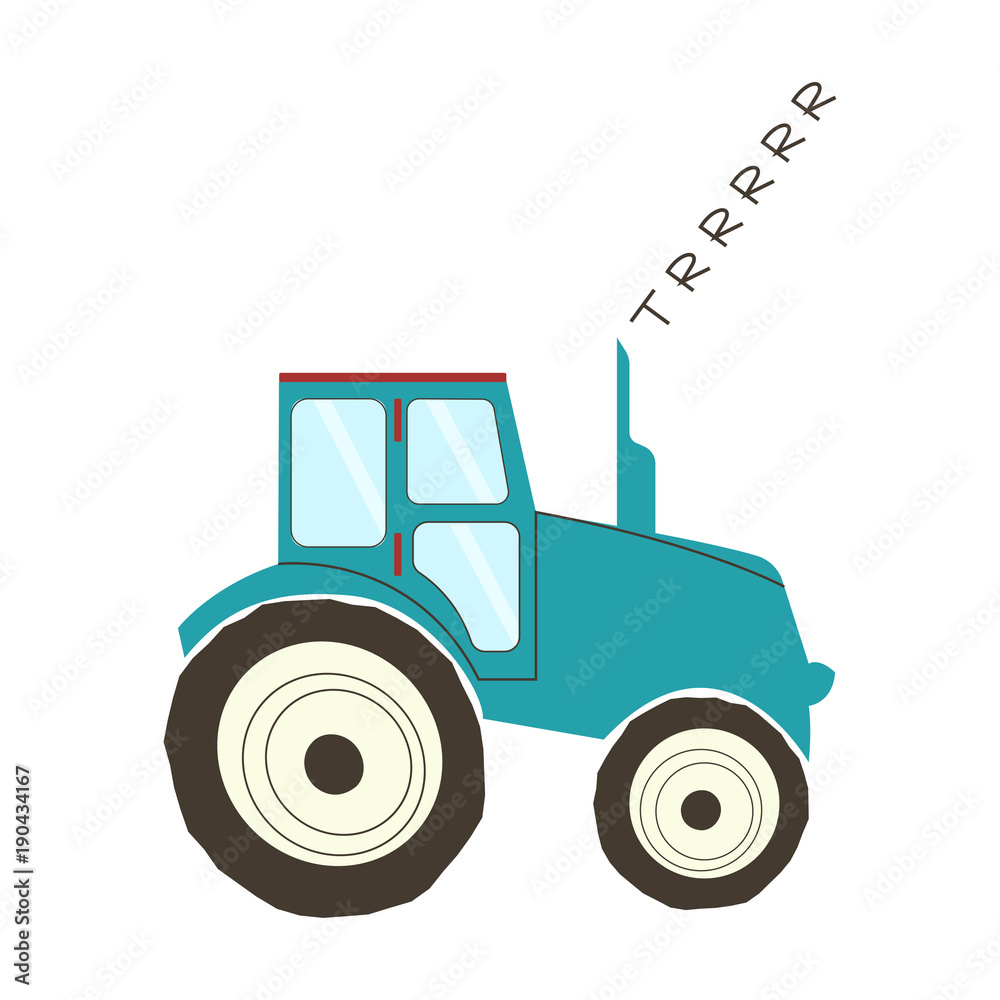 Funny hand drawn tractor. Vector illustration. Funny hand drawn tractor. Vector illustration.
