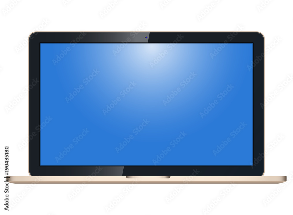 Realistic laptop with blank screen to present your application design. On white background Realistic laptop with blank screen to present your application design. On white background