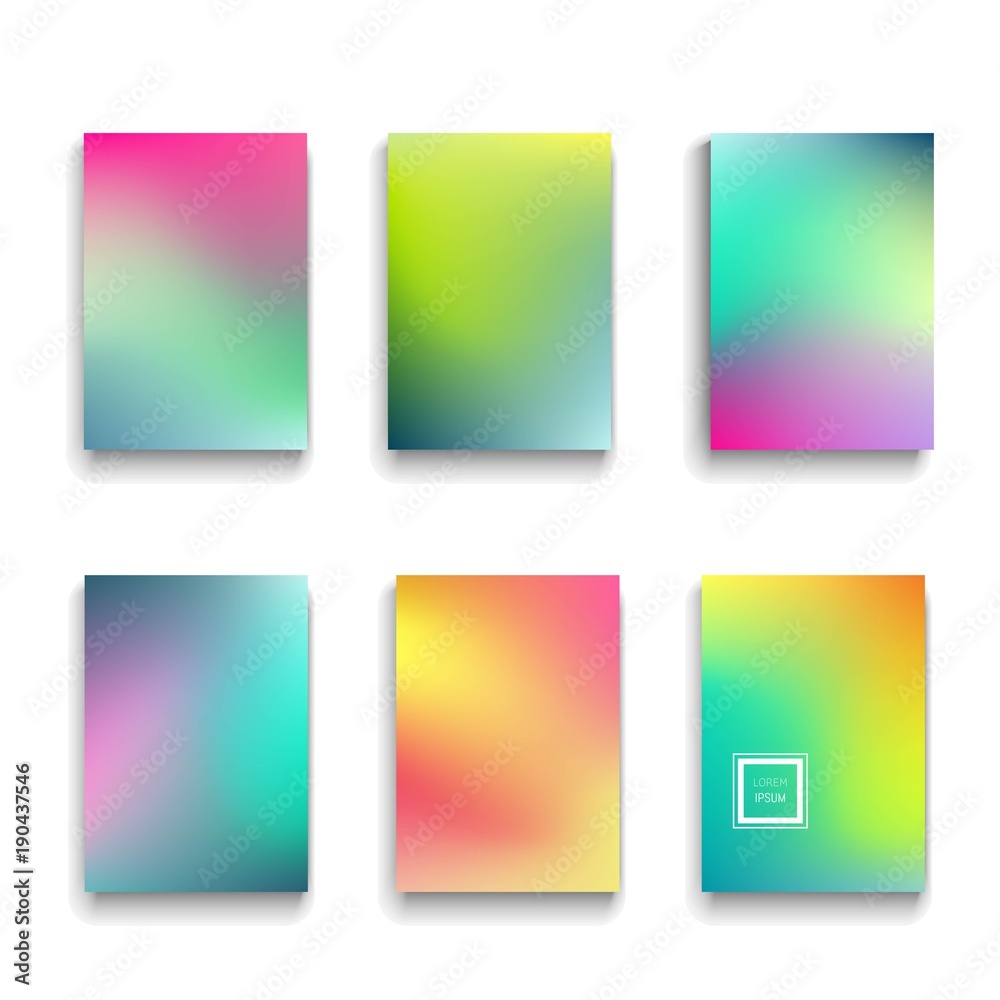 Set of holographic backgrounds. Vector illustration. Can be used for brochures, banners, postcards or other.