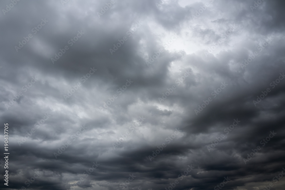 Dramatic overcast cloudy sky. Thunderclouds flying over horizon, cloudscape. Dramatic overcast cloudy sky. Thunderclouds flying over horizon, cloudscape.