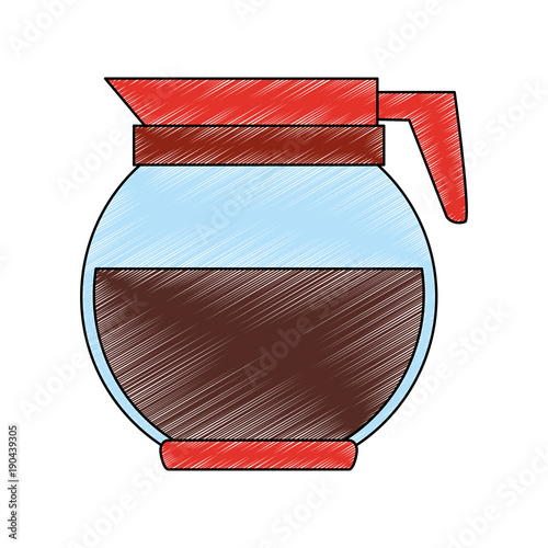 Coffee glass pot icon vector illustration graphic design