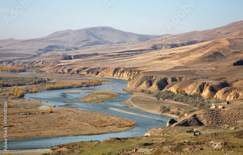 Kura river at Uplistsikhe near Gori. Shida Kartli region. Georgia