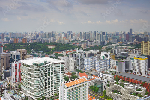 Panoramic view of the modern Singapore skyline