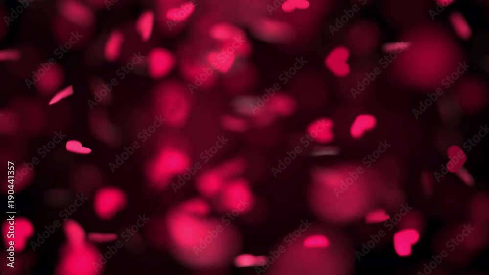 4k animation of falling heart shape confetti 4k animation of falling heart shape confetti