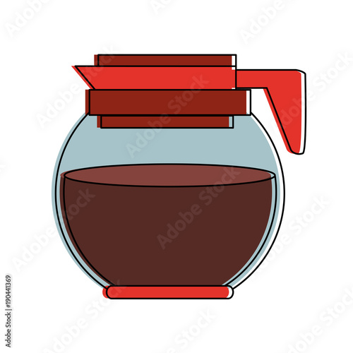 Coffee glass pot icon vector illustration graphic design