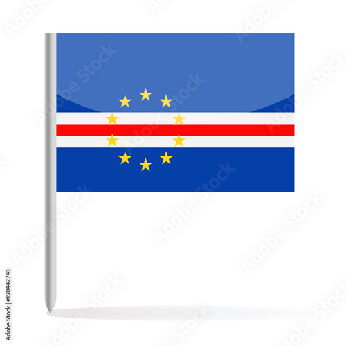 Free Download Cape Verde Flag Pin Vector Icon - GFXLoad