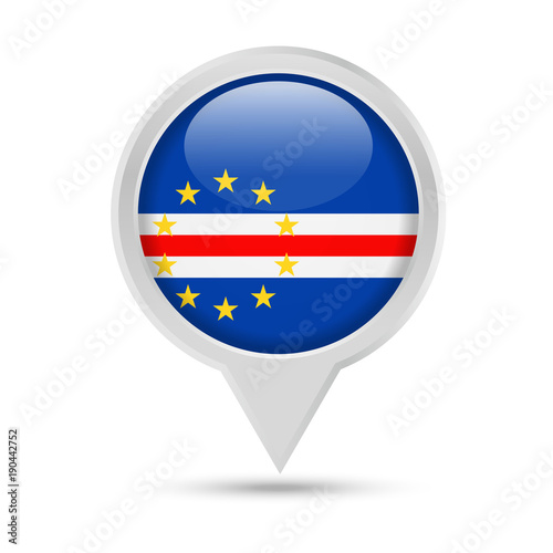 Free Download Cape Verde Flag Round Pin Vector Icon - GFXLoad