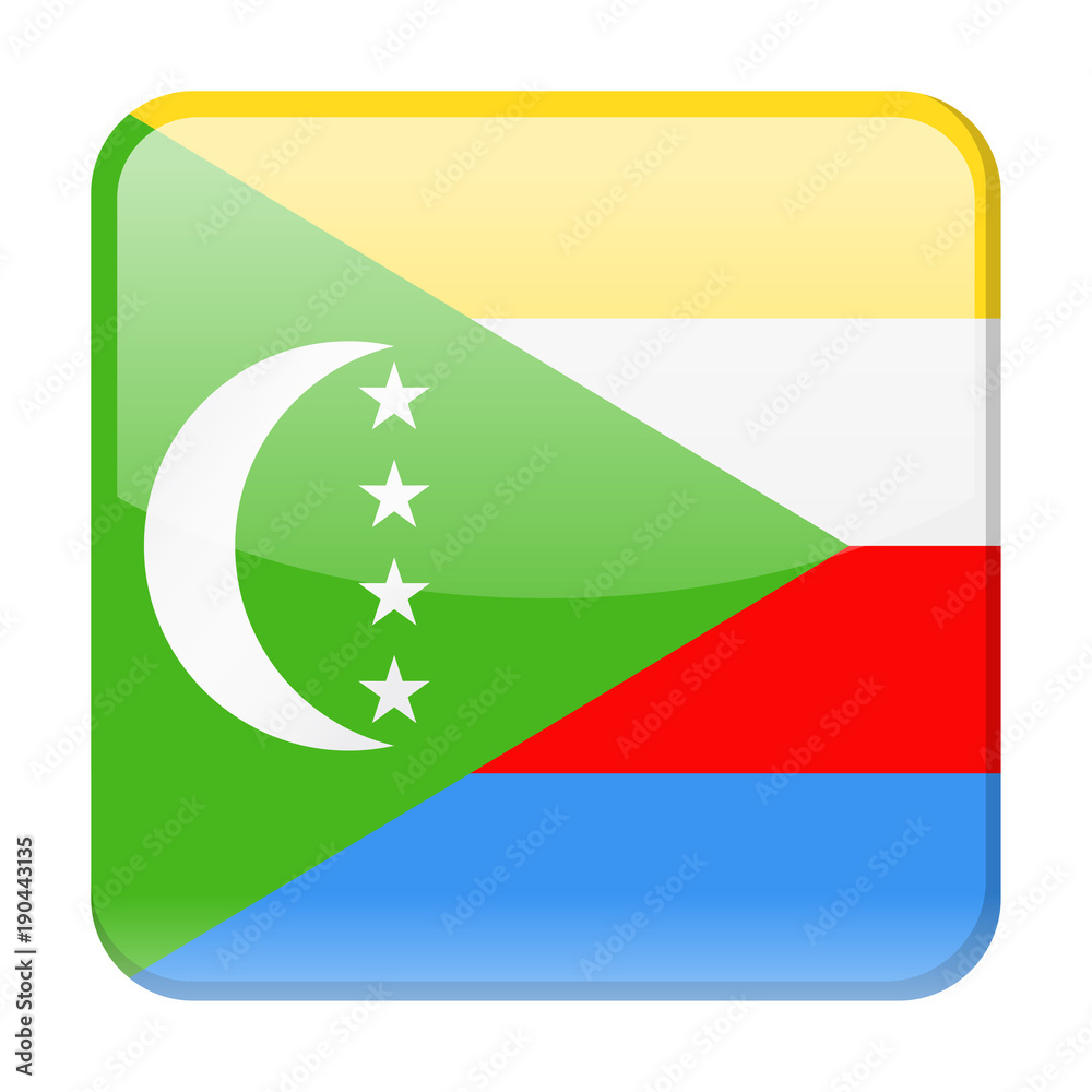Comoros Flag Vector Square Icon Comoros Flag Vector Square Icon