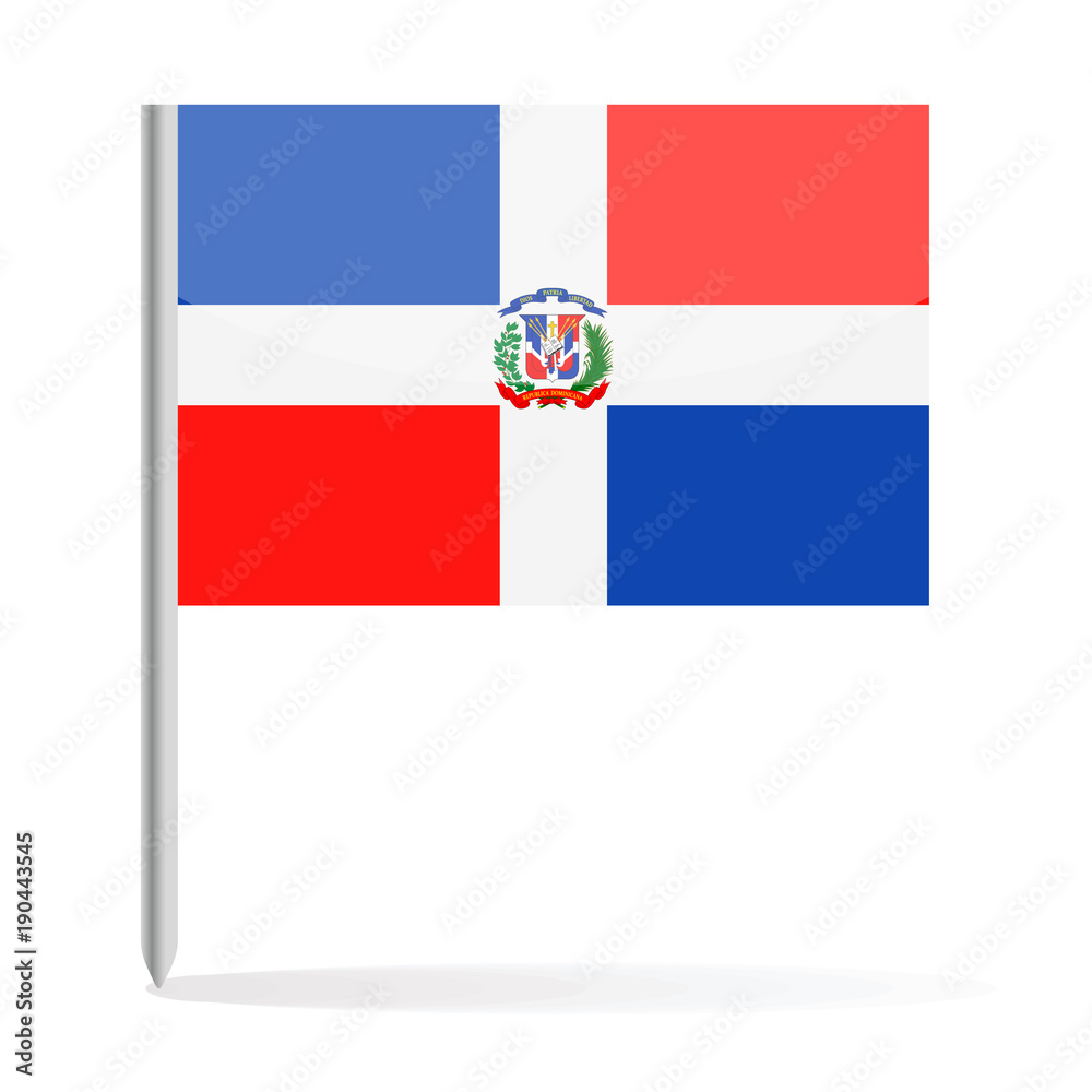 Dominican Republic Flag Pin Vector Icon Dominican Republic Flag Pin Vector Icon