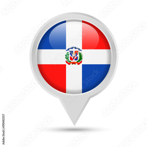Free Download Dominican Republic Flag Round Pin Vector Icon - GFXLoad