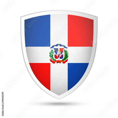 Free Download Dominican Republic Flag Vector Shield Icon - GFXLoad