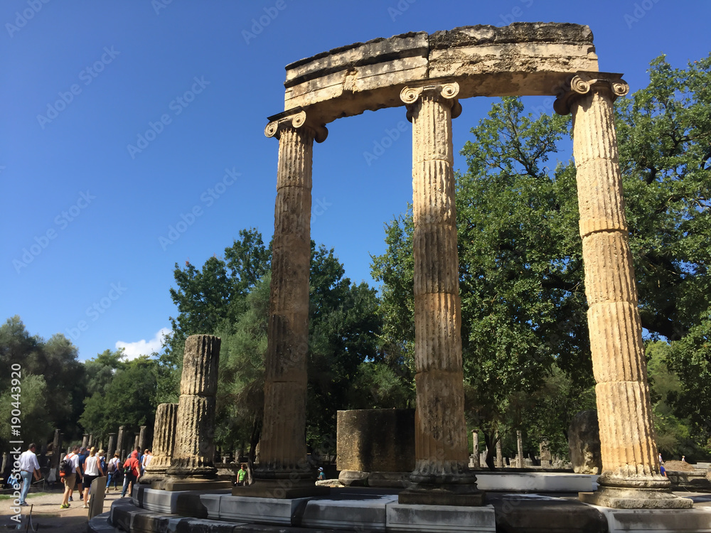 Columns of ruins in Olympia