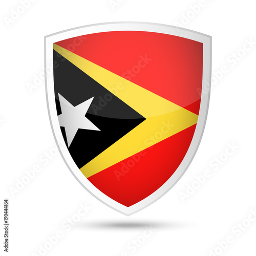 East Timor Flag Vector Shield Icon
