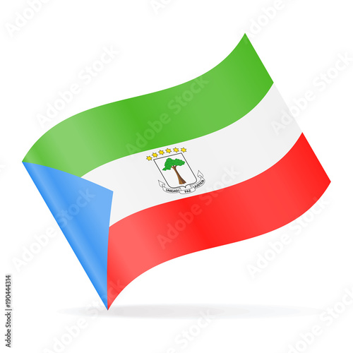 Equatorial Guinea Flag Vector Waving Icon