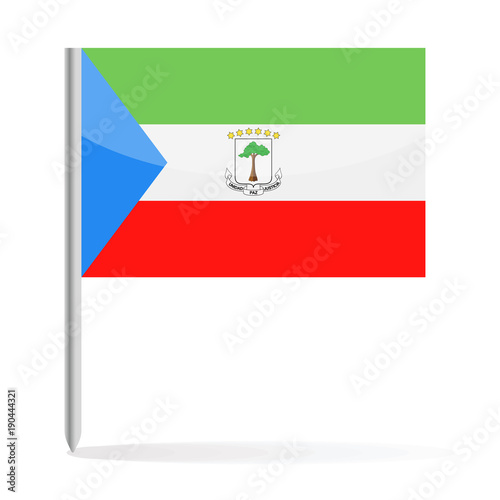 Equatorial Guinea Flag Pin Vector Icon