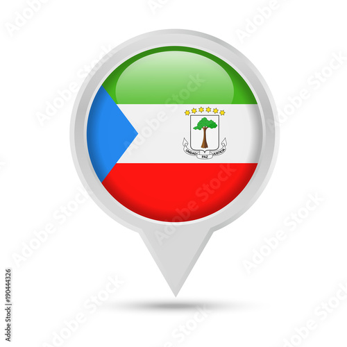 Equatorial Guinea Flag Round Pin Vector Icon