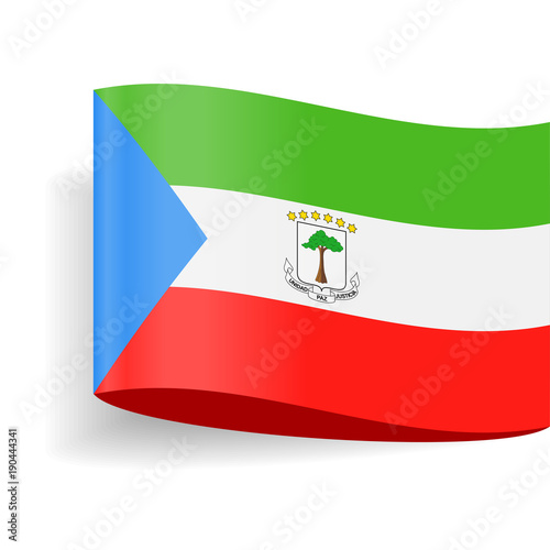 Equatorial Guinea Flag Vector Label Tag Icon
