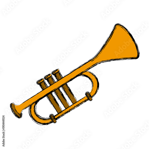 Trumpet music instrument icon vector illustration graphic design