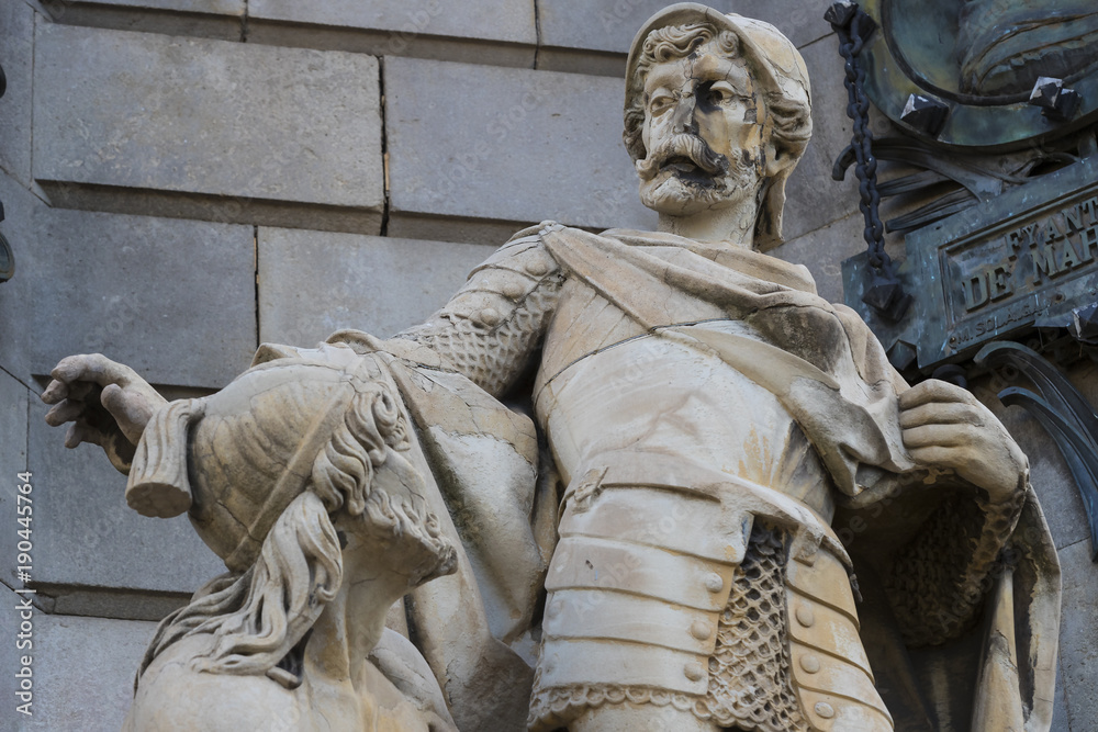 Obraz premium Elements of the monument to Columbus in Barcelona in Spain