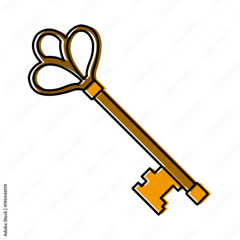 Antique key isolated icon vector illustration graphic design Antique key isolated icon vector illustration graphic design