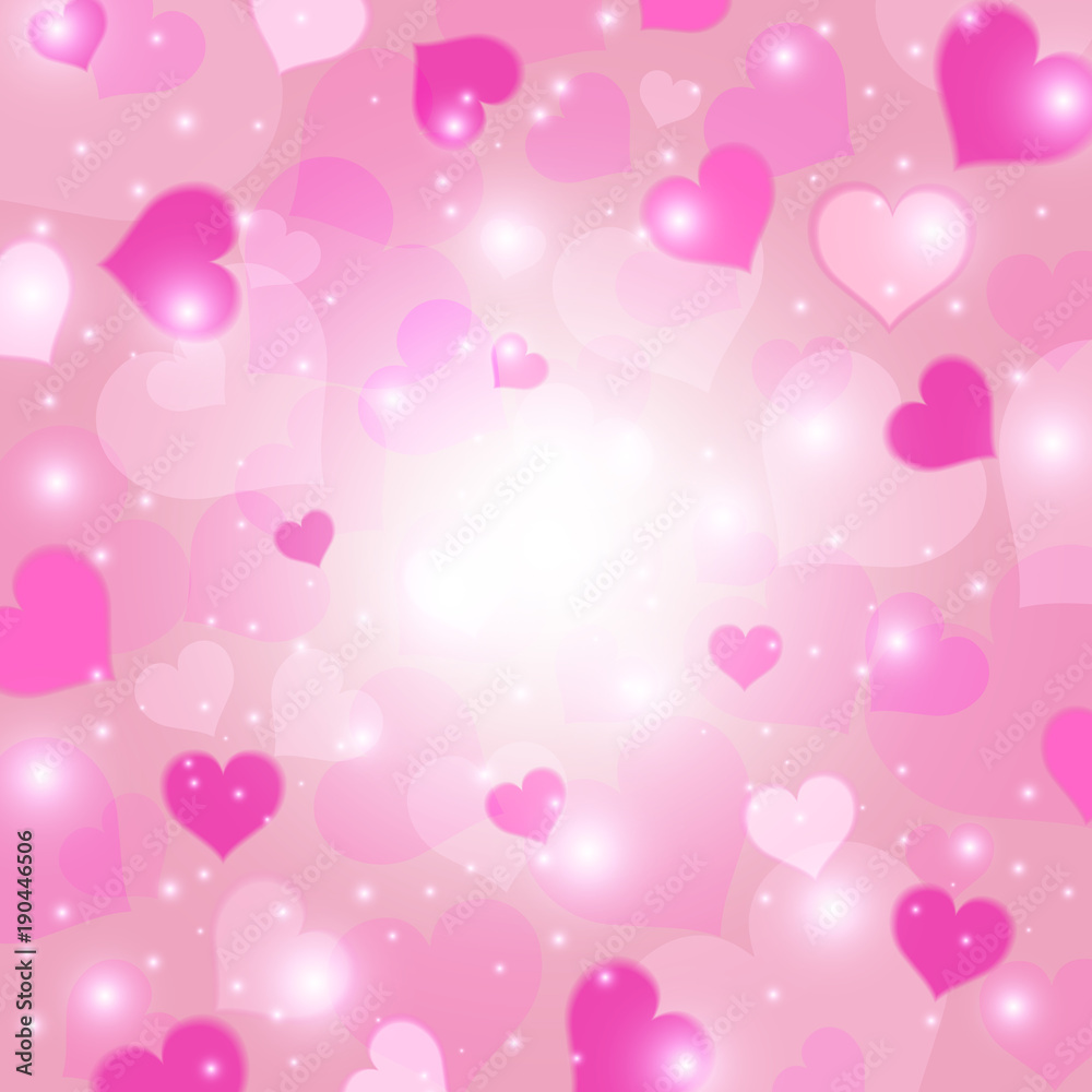 Pink heart background. Love texture. Valentine's day concept. Vector illustration