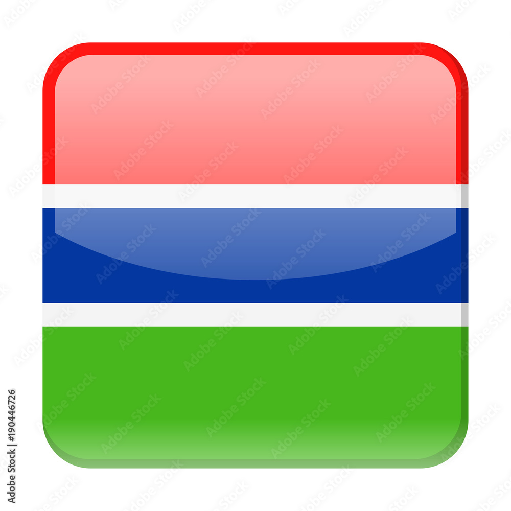 Gambia Flag Vector Square Icon Gambia Flag Vector Square Icon