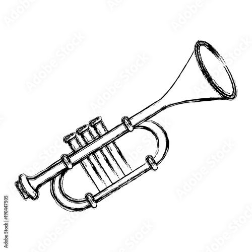 Trumpet music instrument icon vector illustration graphic design