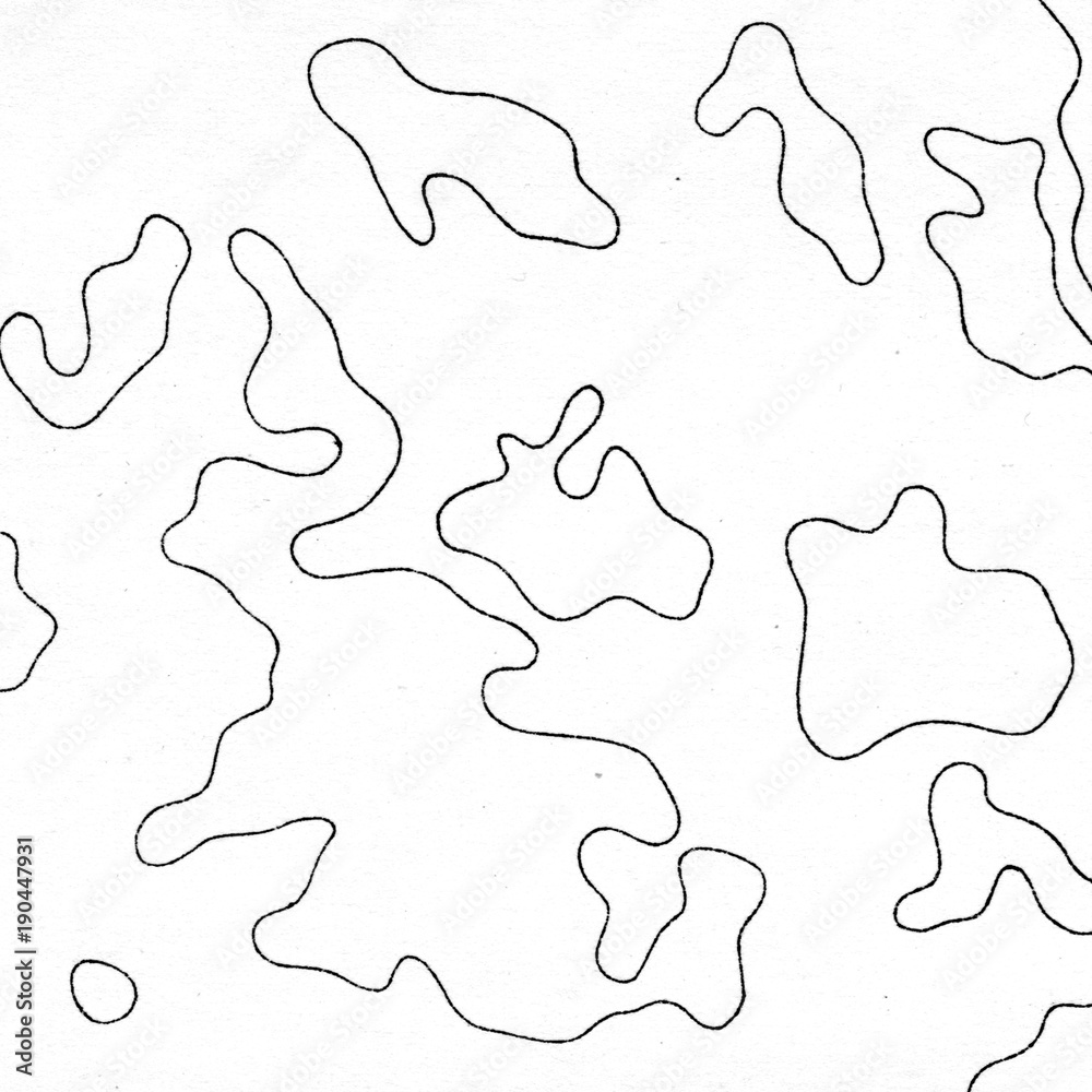Vintage contour mapping. Natural printing illustrations of maps.