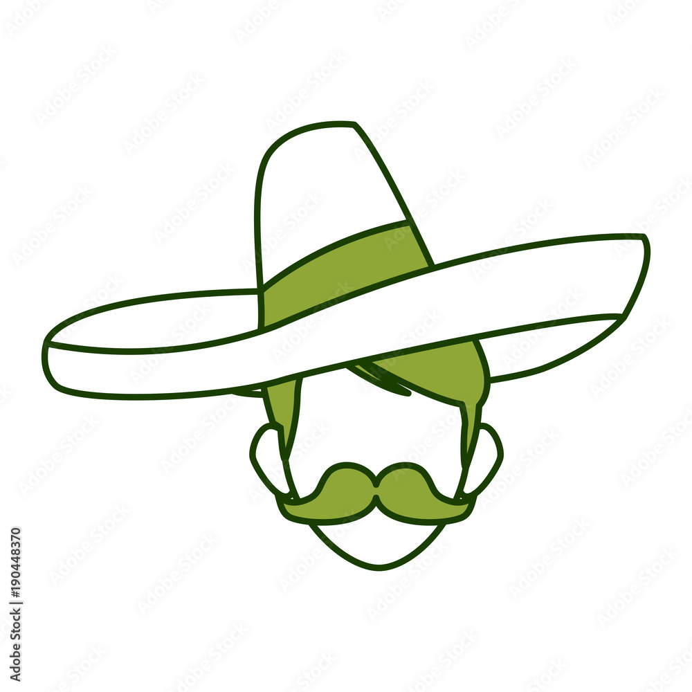 Mexican with hat icon vector illustration graphic design Mexican with hat icon vector illustration graphic design
