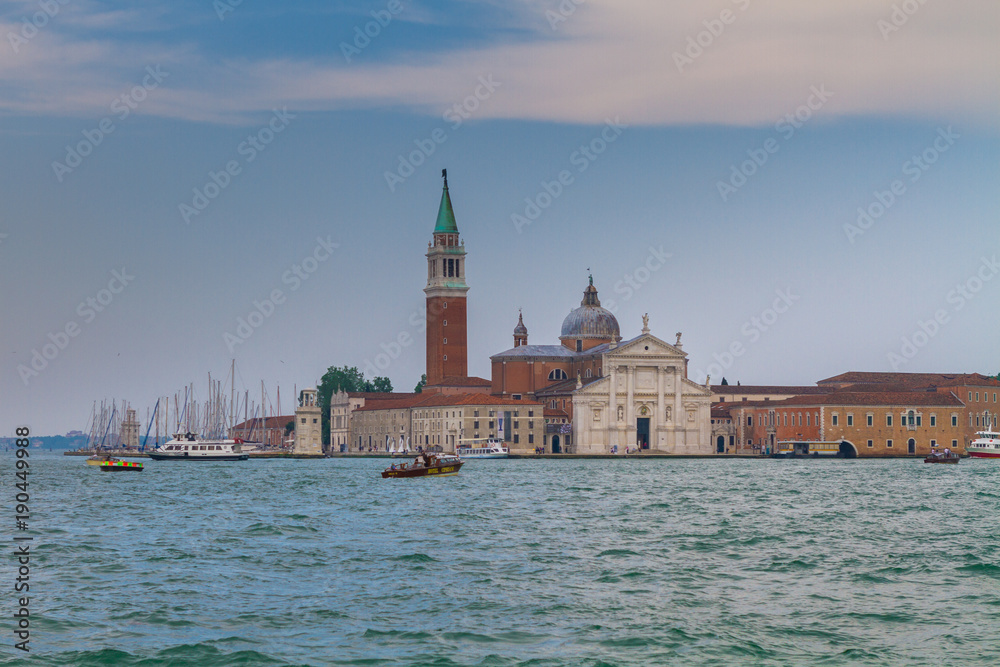 VENICE, ITALY - on May 5, 2016. San Giorgio di Maggiore church with reflection in Venice, Italy